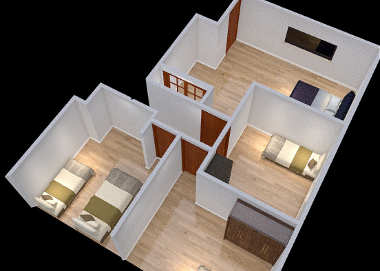 2nd Floor Bedrooms Design Rendering