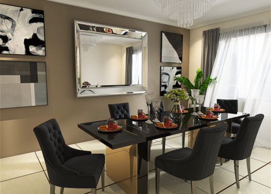 Luxury Dining Room Design Rendering