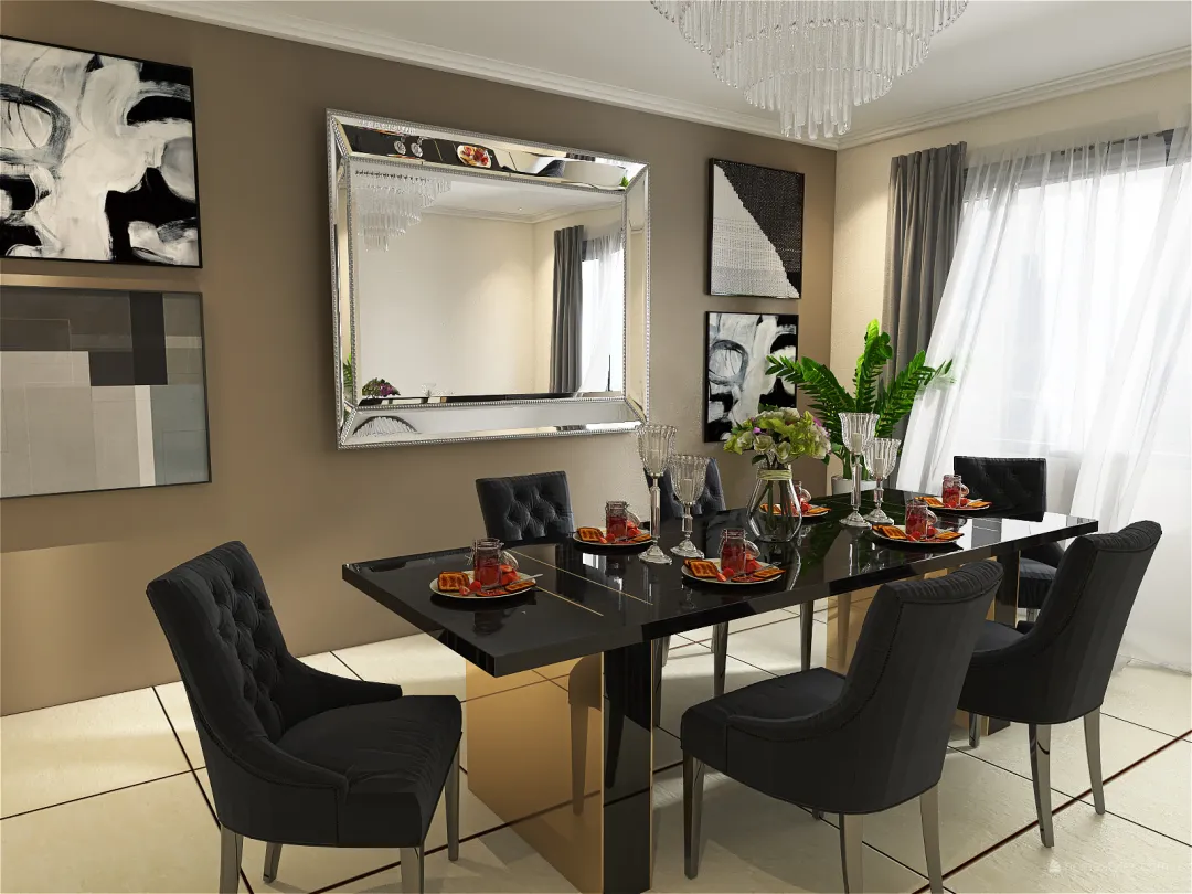 Luxury Dining Room 3d design renderings