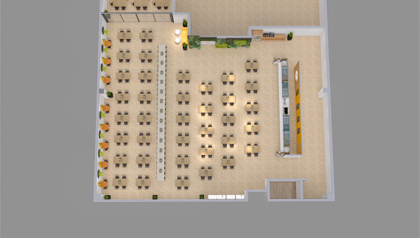 400 sqm industrial Canteen 3d design picture 604.81
