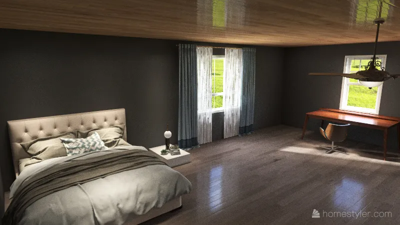 Bedroom 27x27 3d design renderings