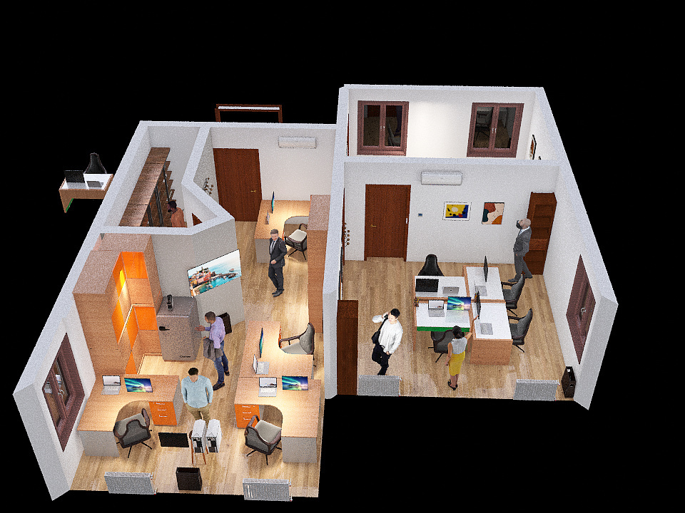 Uffici ampliati 3d design renderings