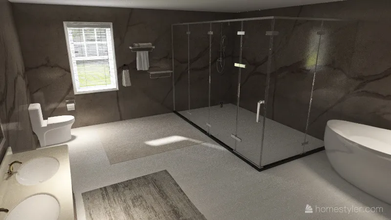 Upstairs Bathroom 21x18 3d design renderings