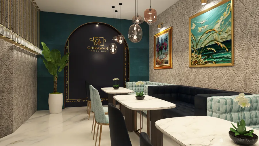 Dining Area Floor 3 3d design renderings