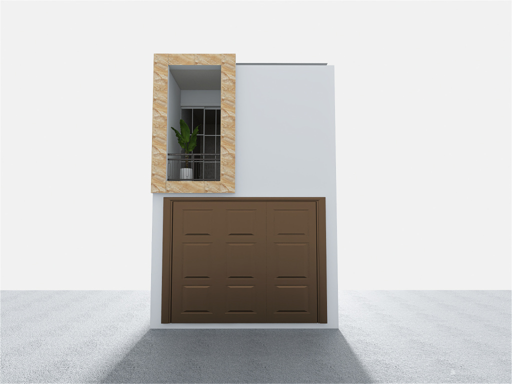 Fachada de una casa pequeña 3d design renderings