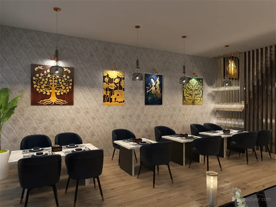 Dining Area Floor1 3d design renderings