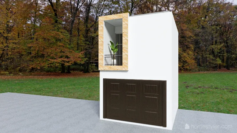 Fachada de una casa pequeña 3d design renderings