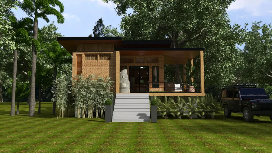 Traditional StyleOther TropicalTheme simple bahay kubo Beige ColorScemeOther WoodTones 3d design renderings