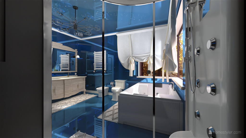 Camera da letto con bagno privato 3d design renderings