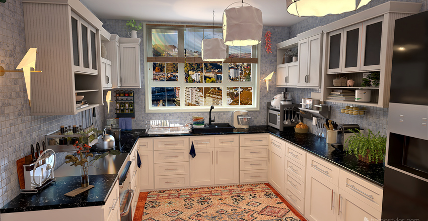 Estudio para dos Interior Design Render