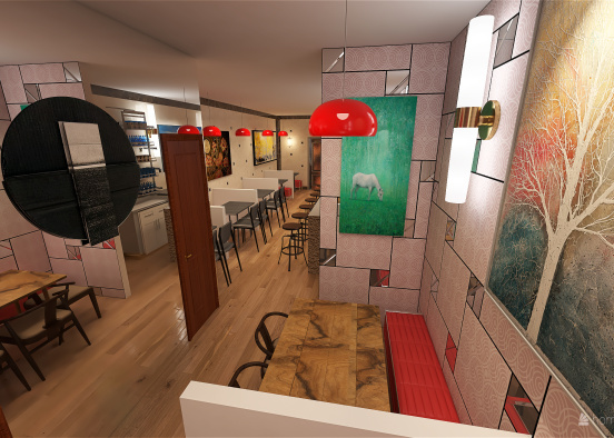 fast food interior 2 Design Rendering