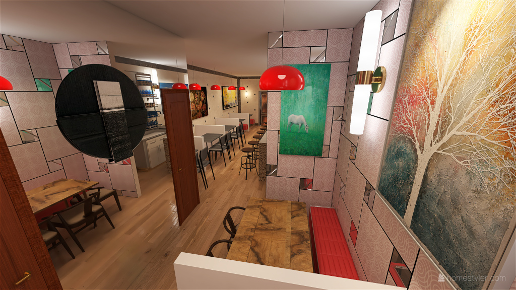 fast food interior 2 3d design renderings