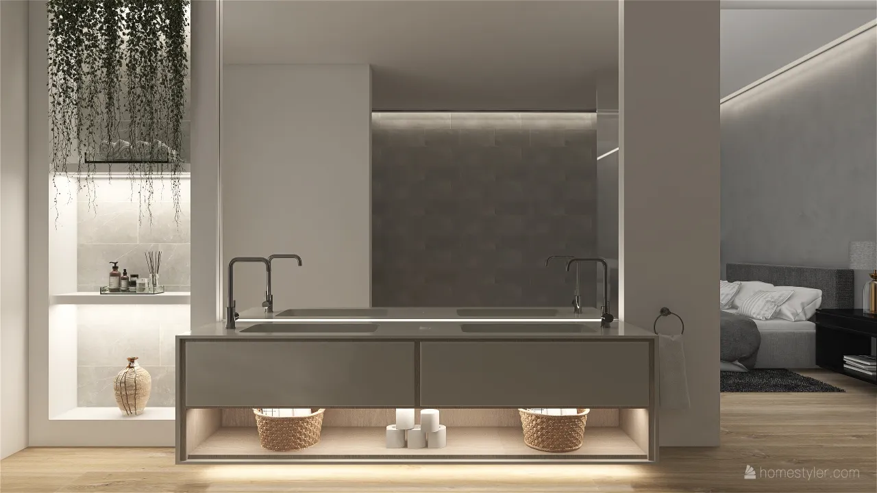 Contemporary Blue ColorScemeOther Grey Bathroom 3d design renderings