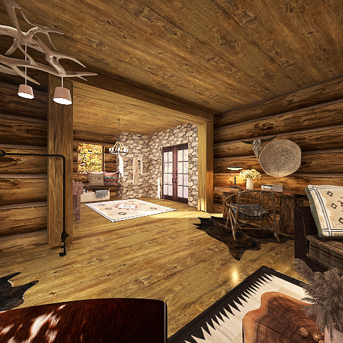 Colorado Cabin Interior Design Render
