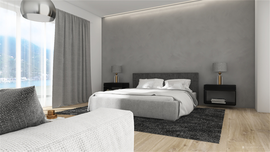 Contemporary Blue ColorScemeOther Grey Bedroom1 3d design renderings
