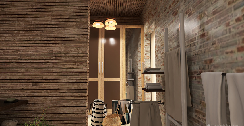 Rustic Cabin: natural wood Interior Design Render