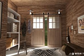Rustic Cabin: natural wood Design Rendering