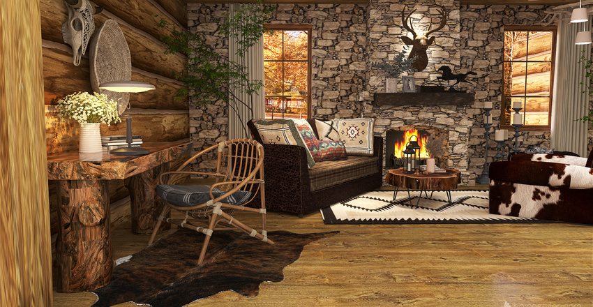 Colorado Cabin Interior Design Render