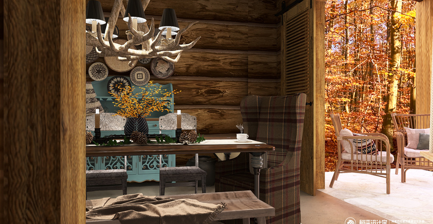 Colorado Cabin Interior Design Render