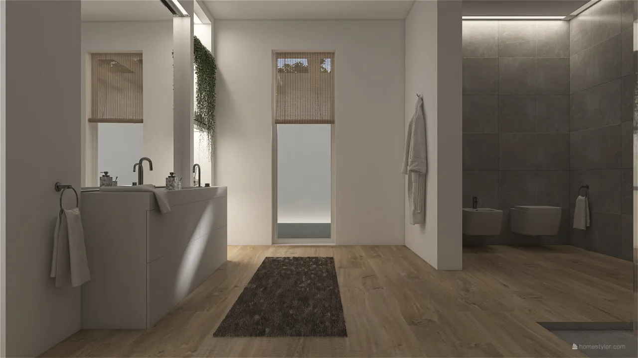 Contemporary Blue ColorScemeOther Grey Bathroom 3d design renderings