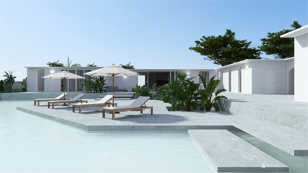 Contemporary On the Hill - resort villa Blue ColorScemeOther Grey 3d design renderings