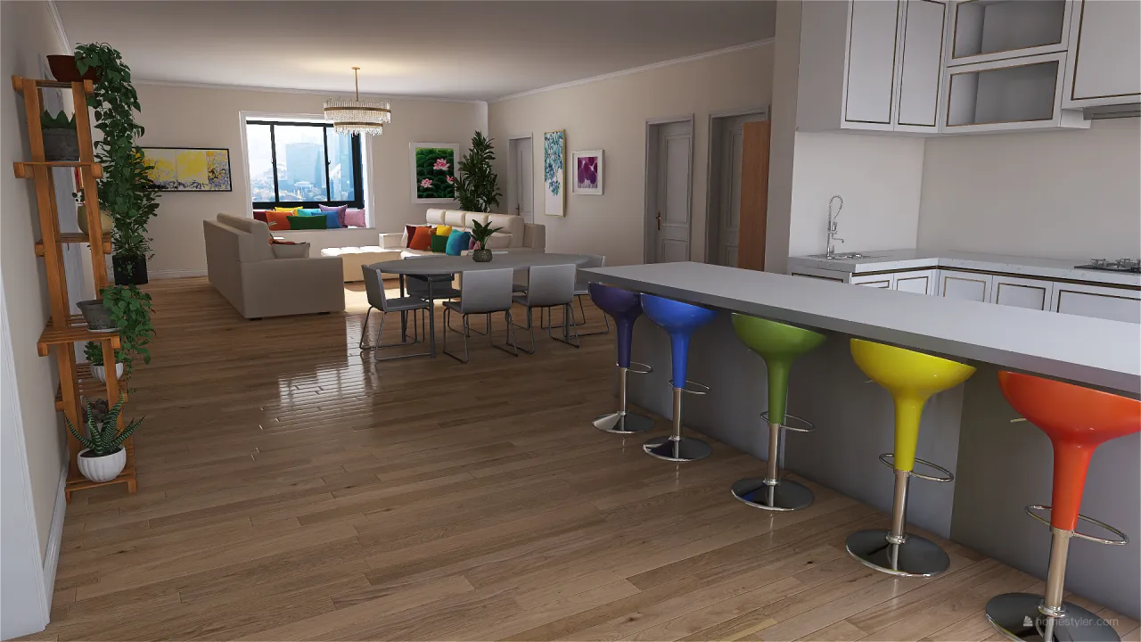 LivingDiningRoom 3d design renderings