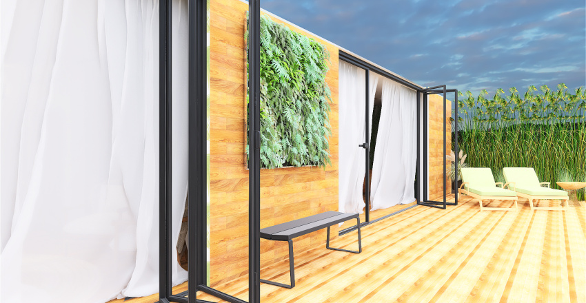 Tahitian hotel bedroom 3d design renderings