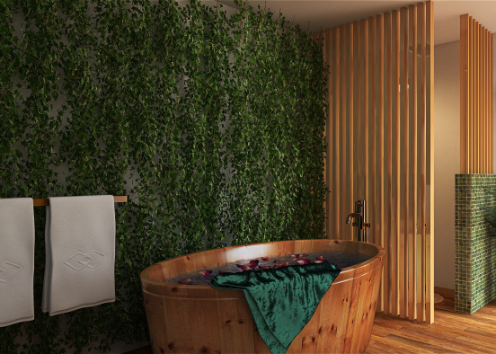 Tahitian hotel bedroom Design Rendering
