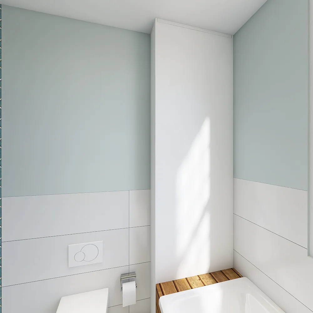 Zalesie - projekt - 2 łazienka 3d design renderings