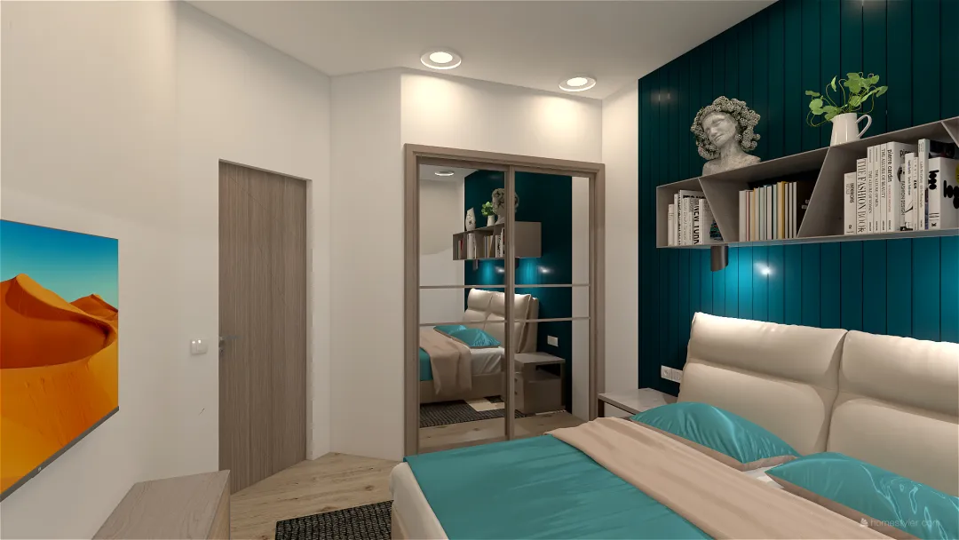 One Bedroom room 3d design renderings