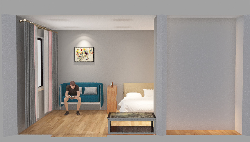 1ROOMFLAT devided 3d design picture 40.72