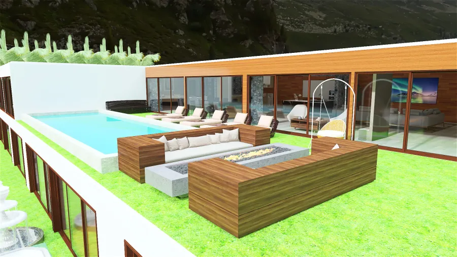 mansion en la montaña 3d design renderings