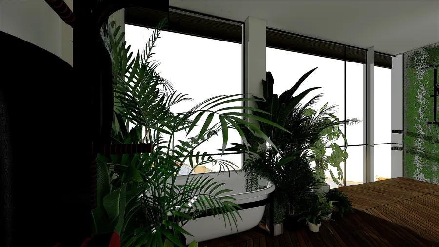 Piso pequeño de un amante de las plantas 3d design renderings