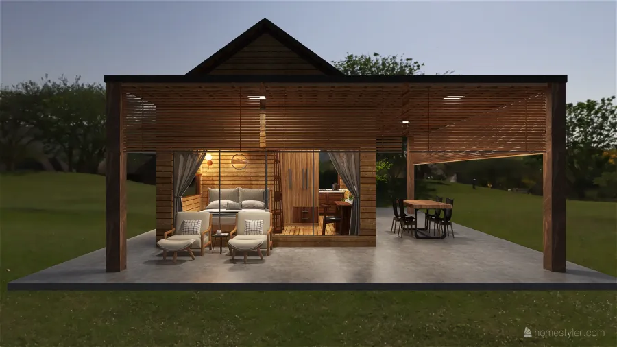 Nhà gỗ 3d design renderings