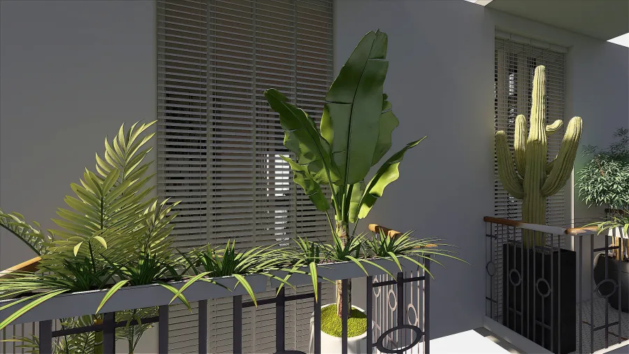 Piso pequeño de un amante de las plantas 3d design renderings