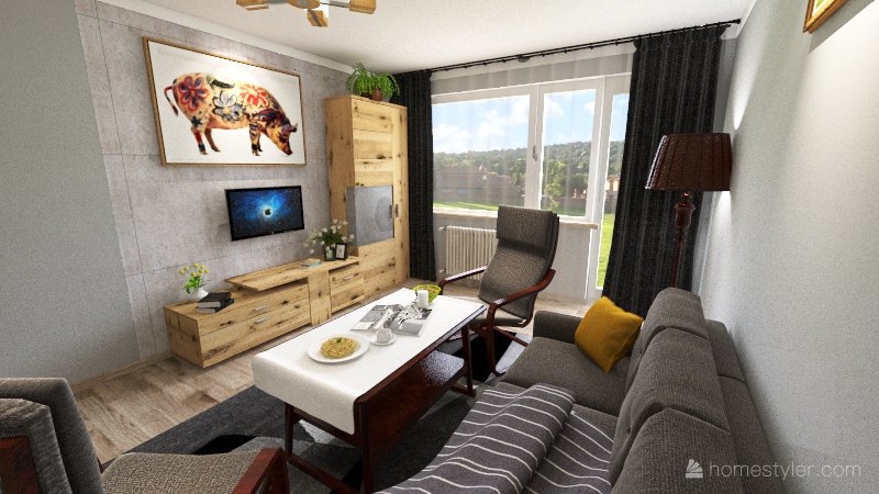 Mieszkanie - wersja B 3d design renderings