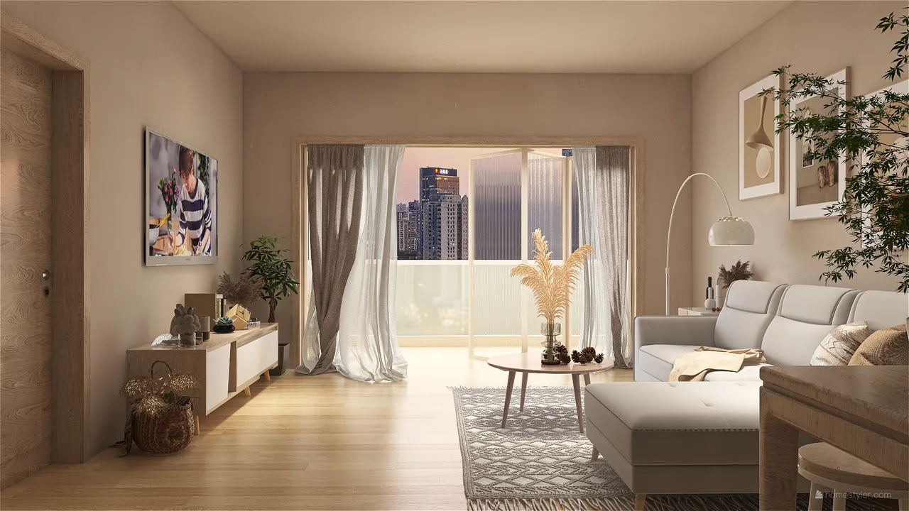 Scandi Apartment 3d design renderings