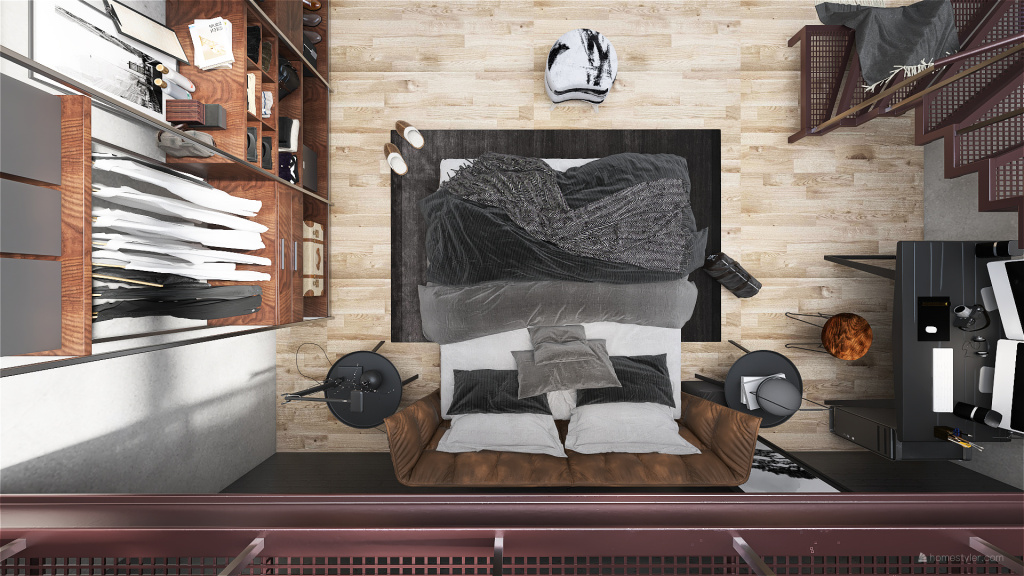 Industrial ColorScemeOther Beige Dormitorio 3d design renderings