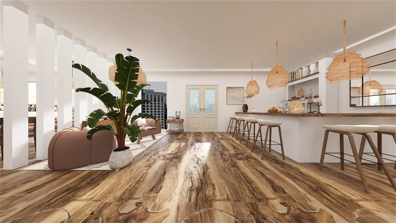 Bohemian WabiSabi WoodTones Beige UnnamedSpace 3d design renderings