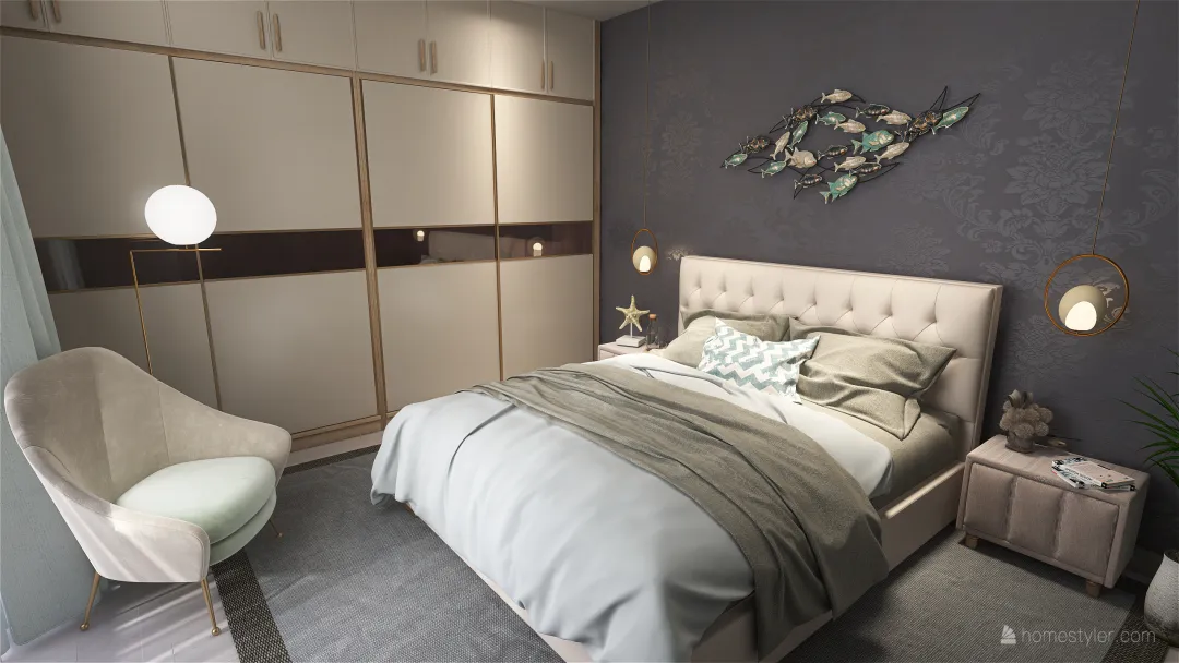Master Bedroom prízemie 3d design renderings