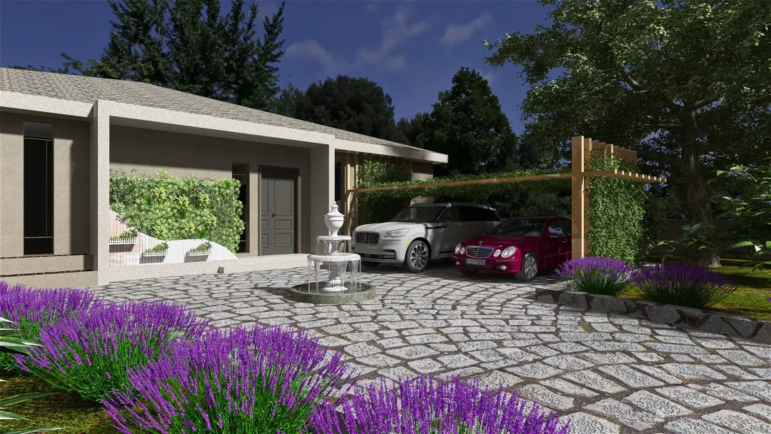 Mediterranean container bungalow 3d design renderings