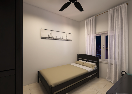 compact bedroom Design Rendering