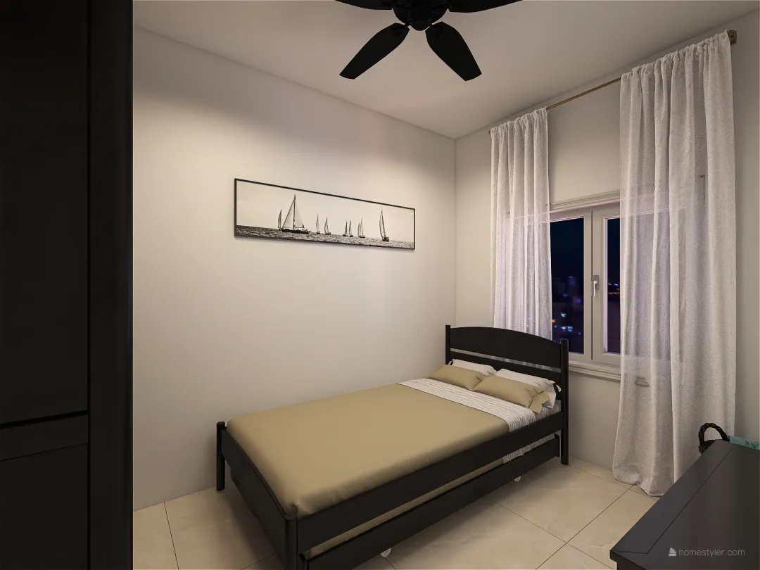 compact bedroom 3d design renderings