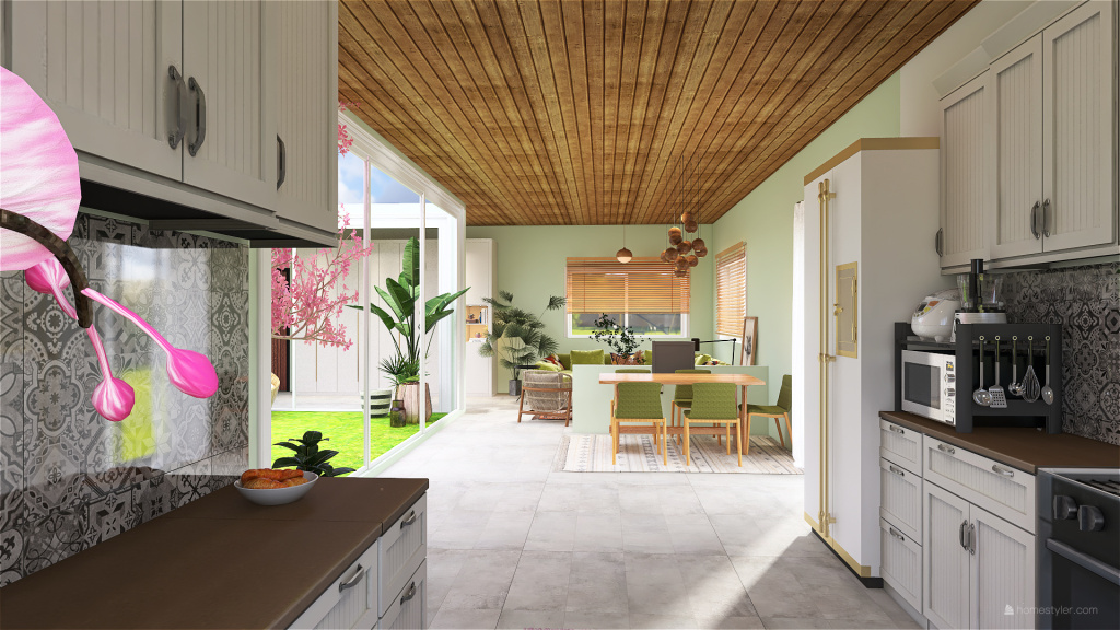 home with internal garden 3d design renderings
