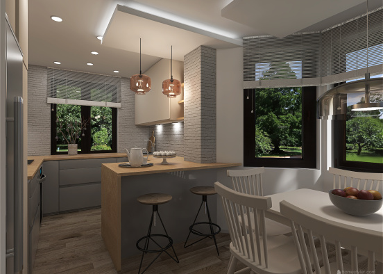 #Residential Neutral & Modern kitchen Design Rendering