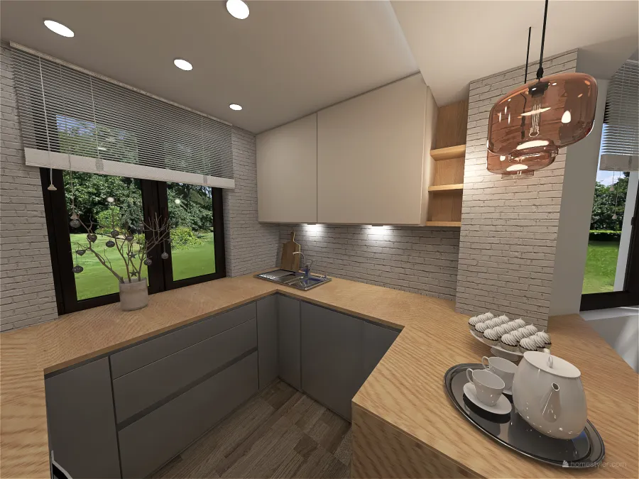 #Residential Neutral & Modern kitchen 3d design renderings