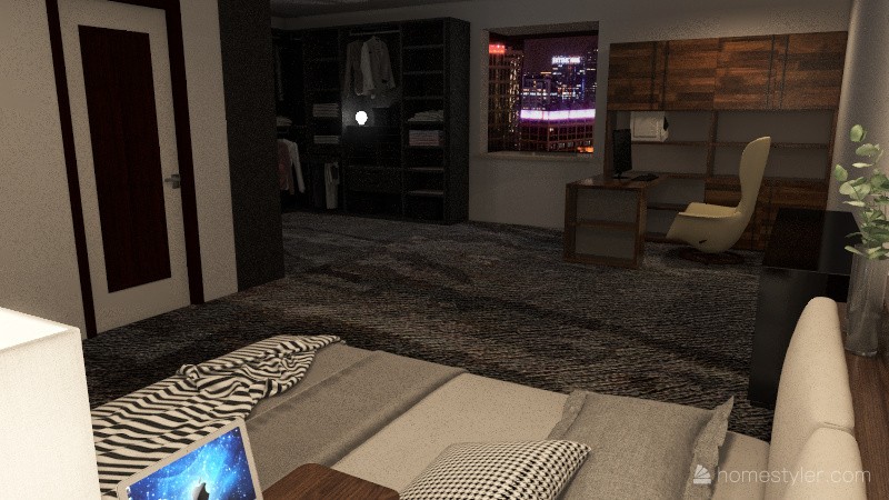 The Bedroom/Game Room 3d design renderings