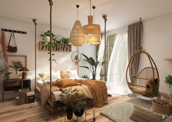 Bohemian Bedroom Design Rendering