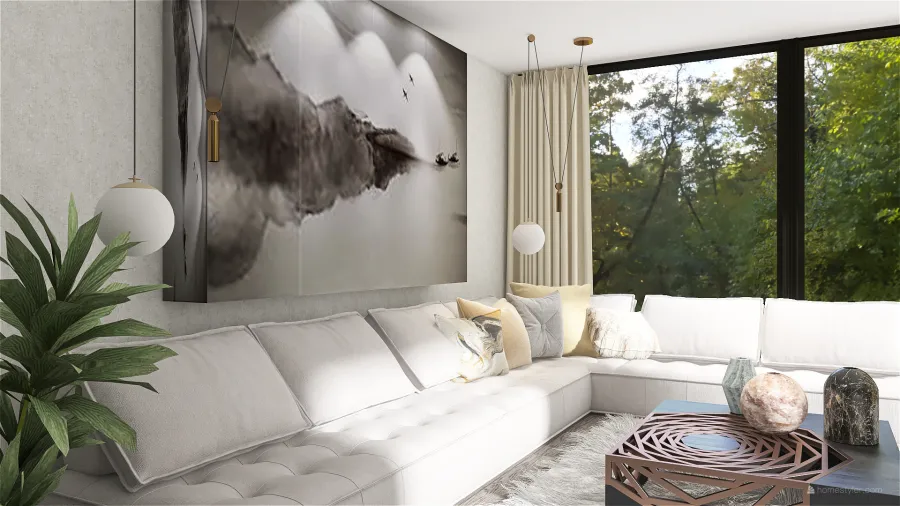Modern White Black ColorScemeOther Living Room1 3d design renderings