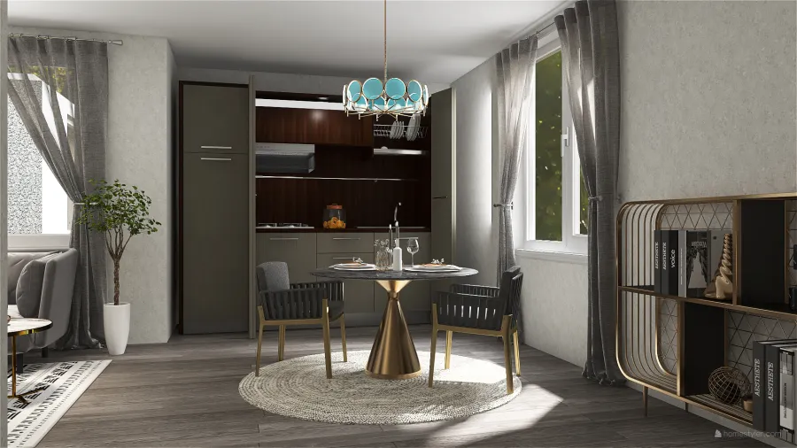 Modern White Black ColorScemeOther Elderly Room 3d design renderings